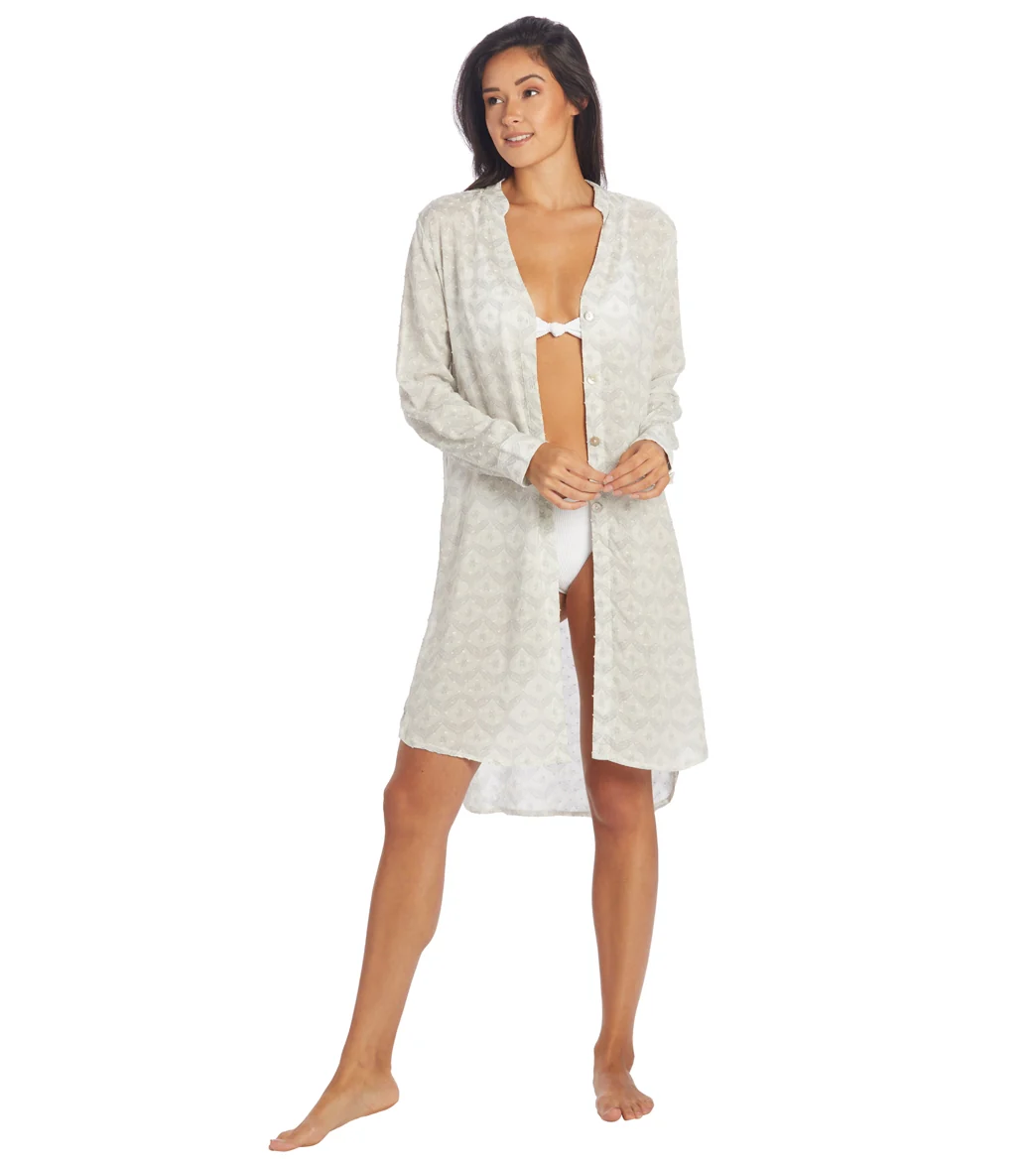 J.Valdi Women's Barcelona Tie Front Midi Shirt - Image 4