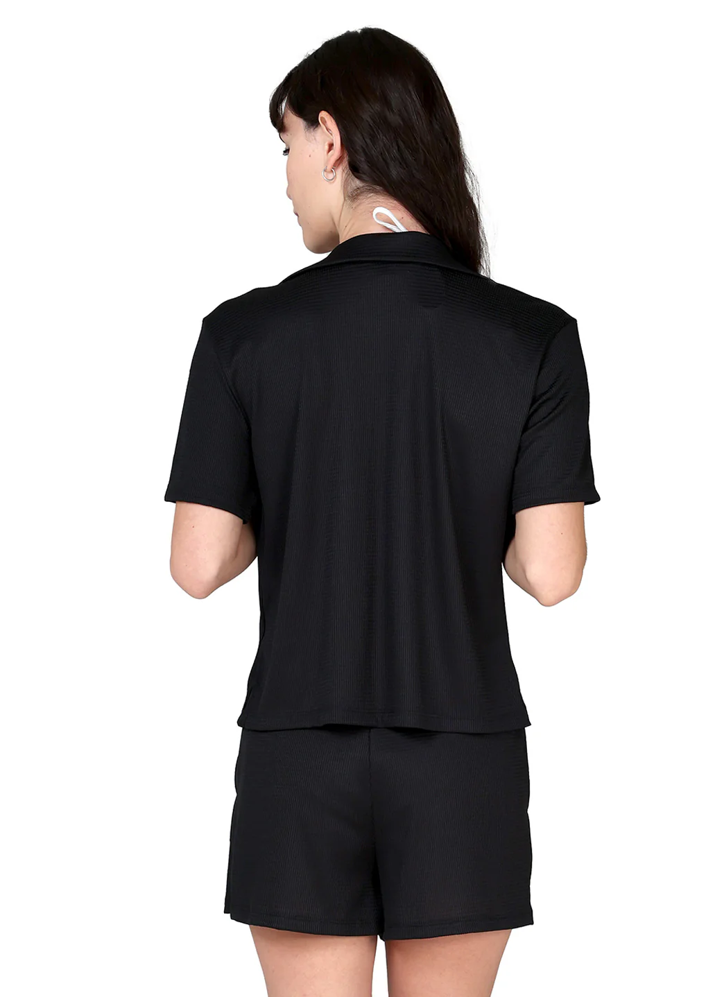 J.Valdi Women's Bondi Short Sleeve Button Down Cover Up Shirt - Image 5