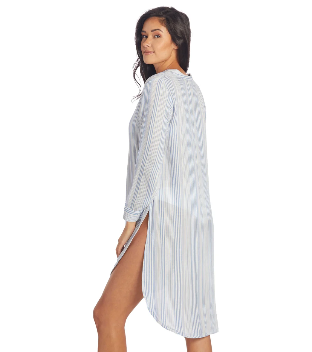 J.Valdi Women's Cape Tie Front Midi Big Shirt Cover Up - Image 3