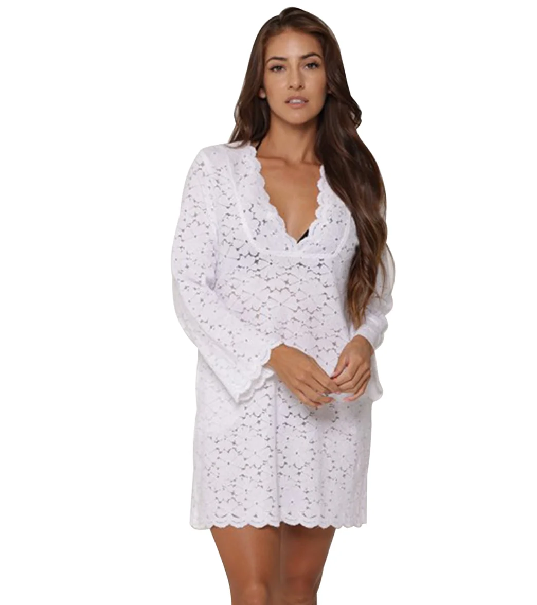 J.Valdi Women's Flower Child Yoke Neck Cover Up Tunic - Image 4