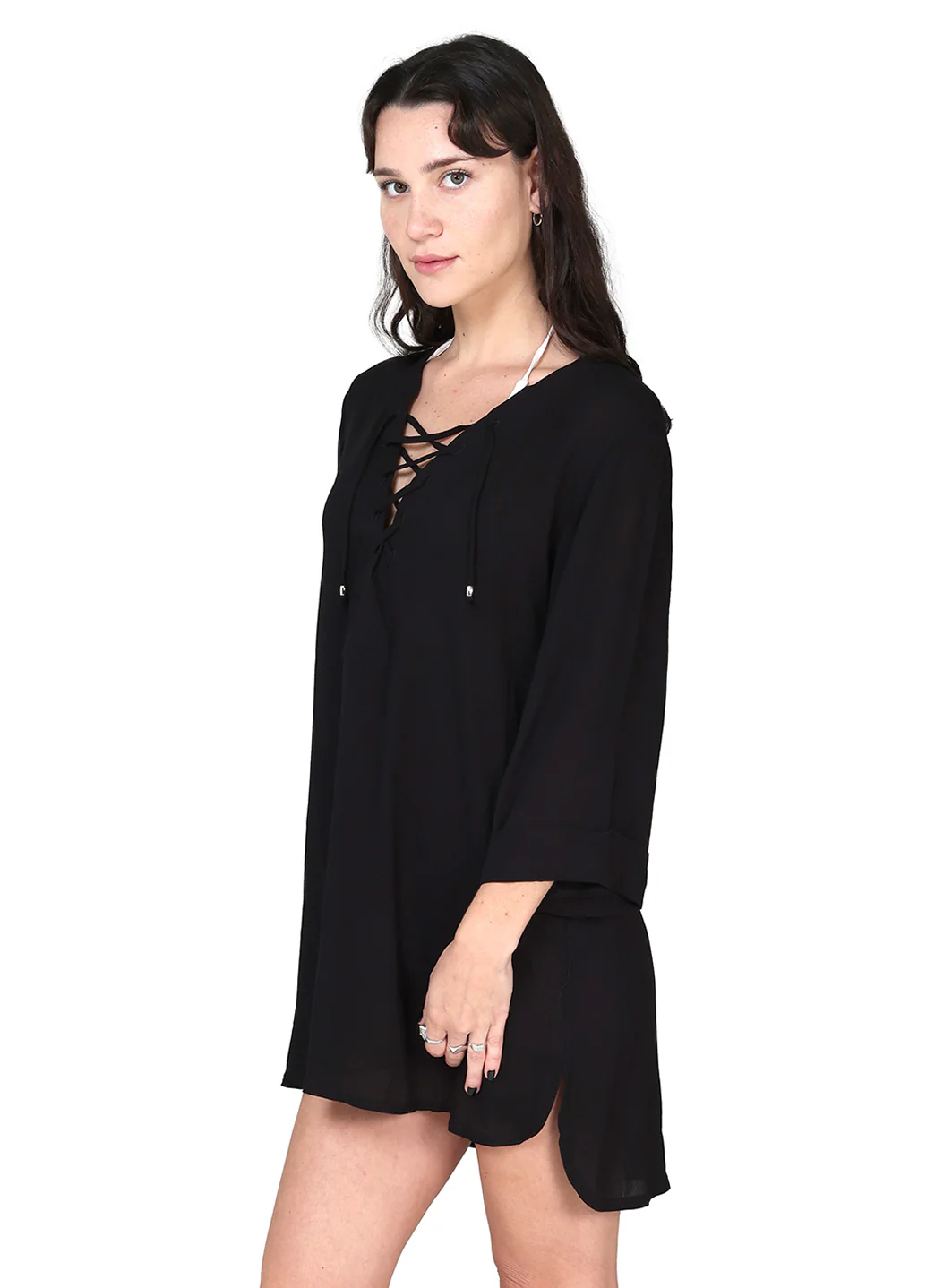 J.Valdi Women's Hacienda Lace Neck Big Cover Up Shirt - Image 4