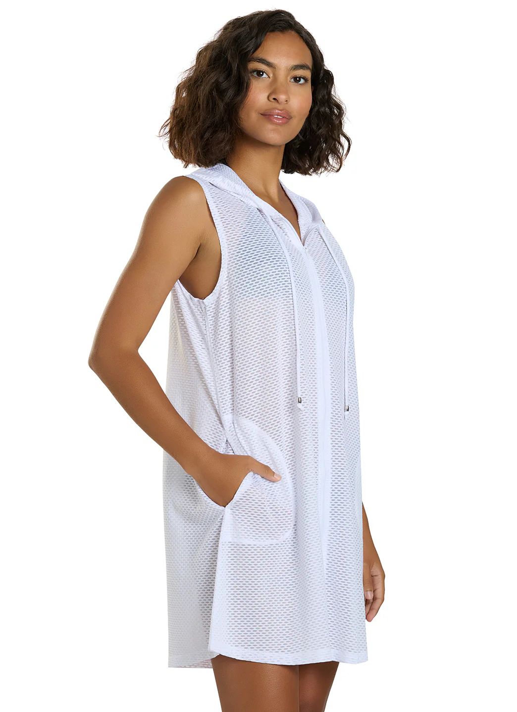 J.Valdi Women's Key West Sleeveless Zip Hoodie Cover Up - Image 4