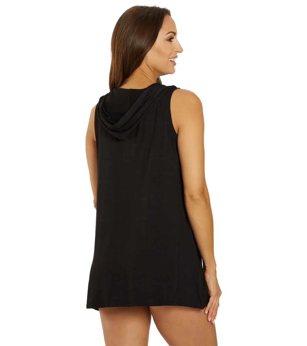 J.Valdi Women's Kira Sleeveless Full Zip Hooded Cover Up - Image 3