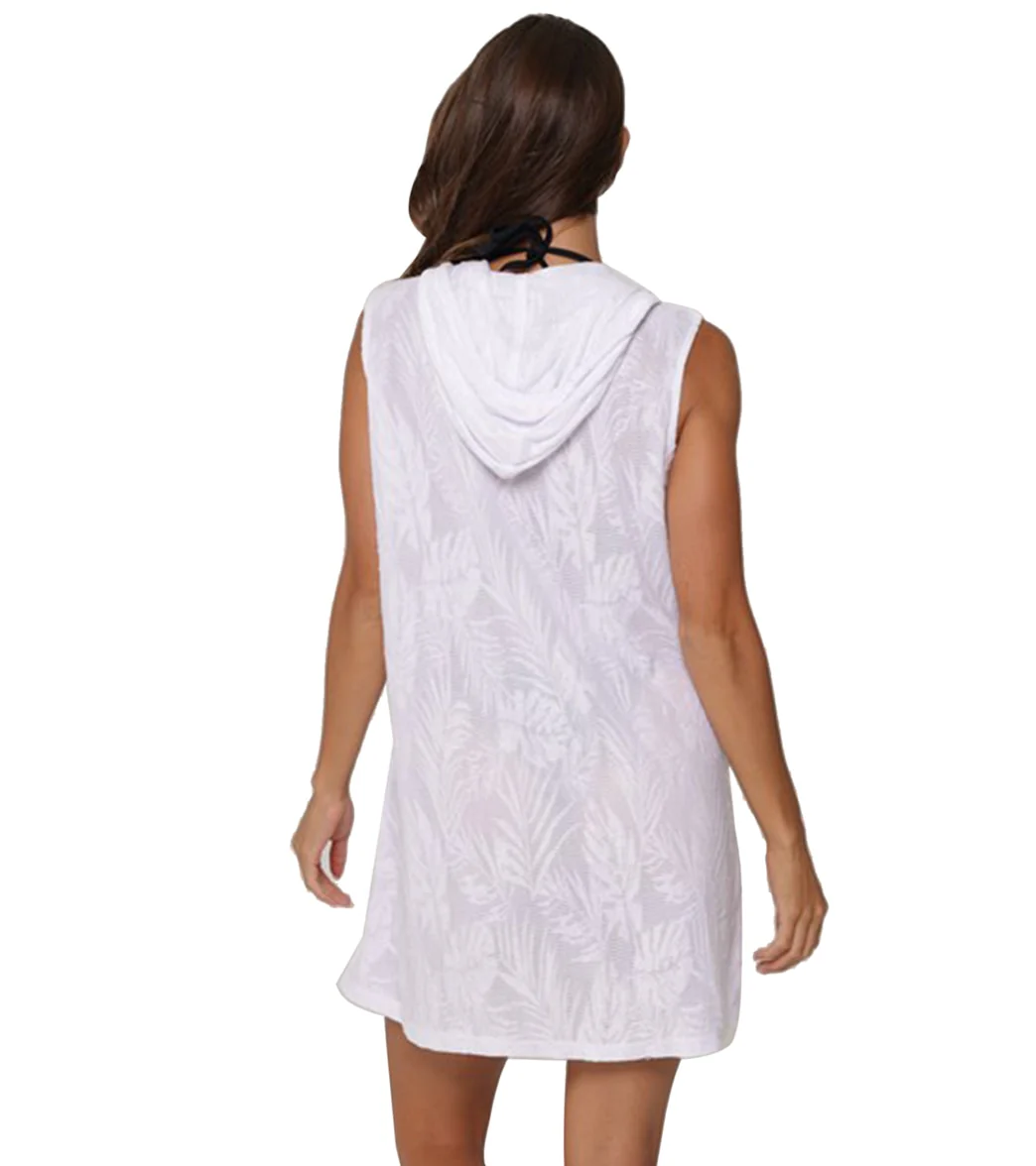 J.Valdi Women's Plus Size Palms Terry Sleeveless Full Zip Hoodie Cover Up - Image 2
