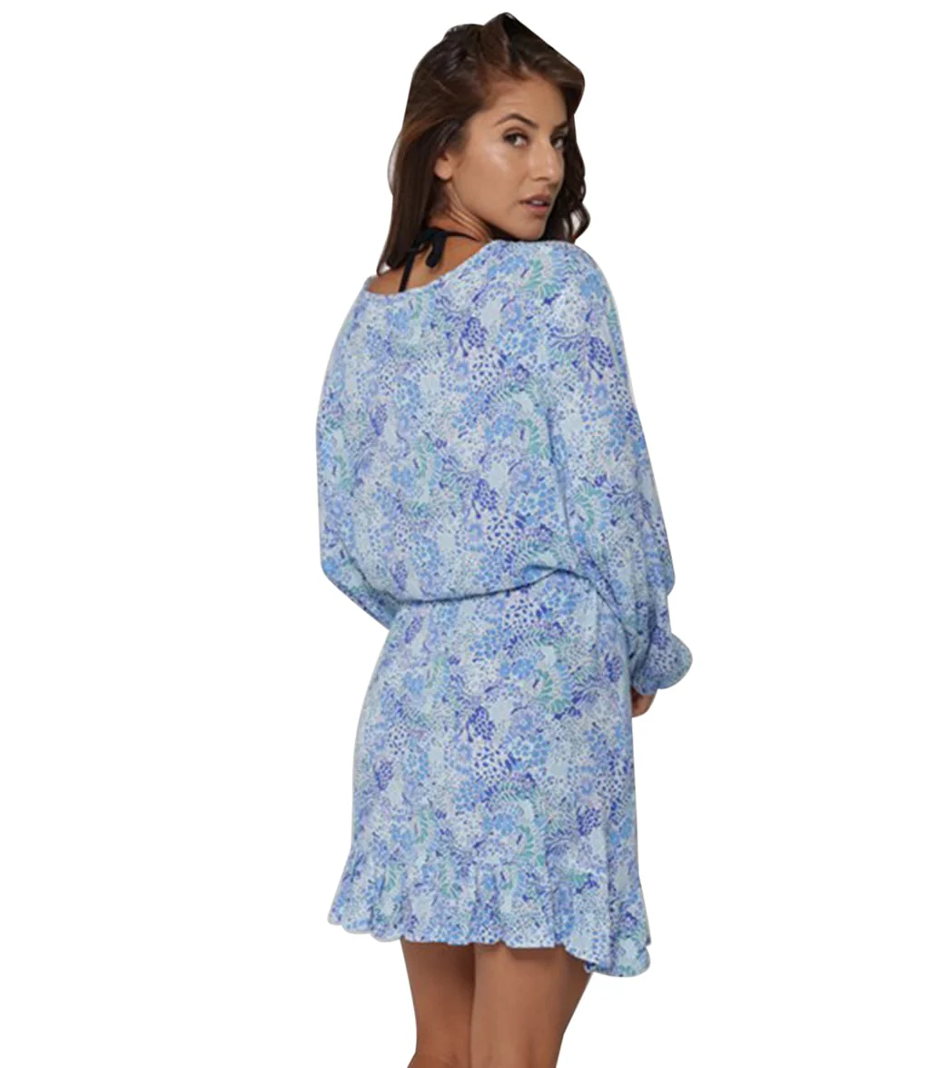 J.Valdi Women's Sea Glass Draw String Ruffle Cover Up Dress - Image 2