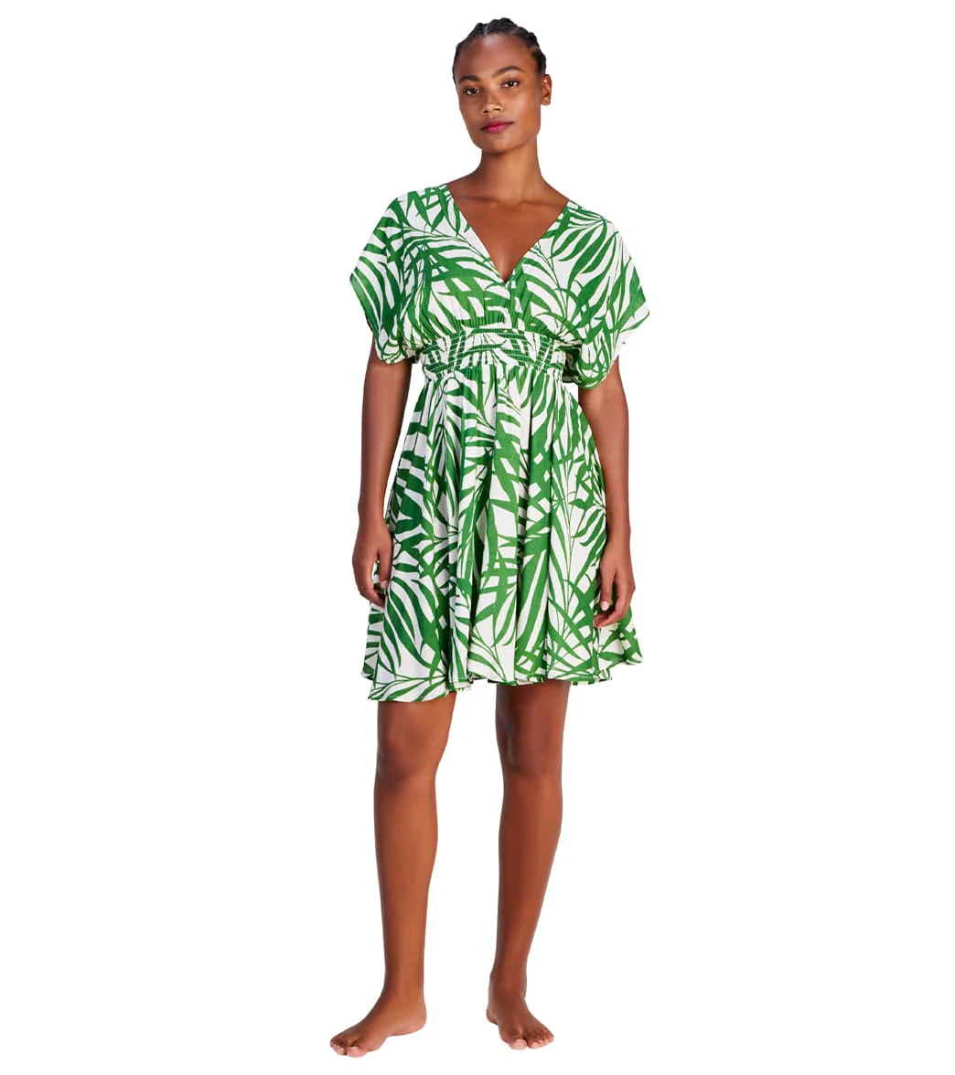 Kate Spade New York Women's Palm Fronds Open Back Cover Up Dress - Image 4