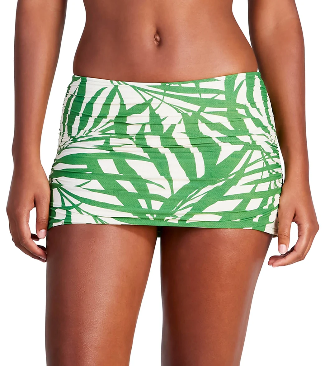 Kate Spade New York Women's Palm Fronds Shirred High Waist Swim Skirt - Image 5