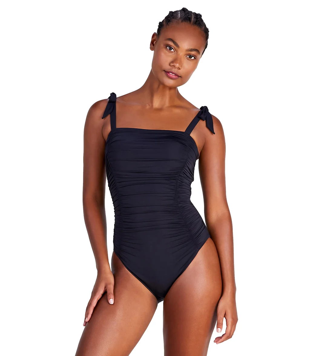 Kate Spade New York Women's Solids Shirred Square Neck One Piece Swimsuit - Image 12