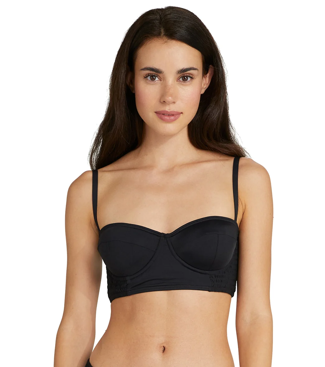 Kate Spade New York Women's Solids Smocked Underwire Bikini Top - Image 8