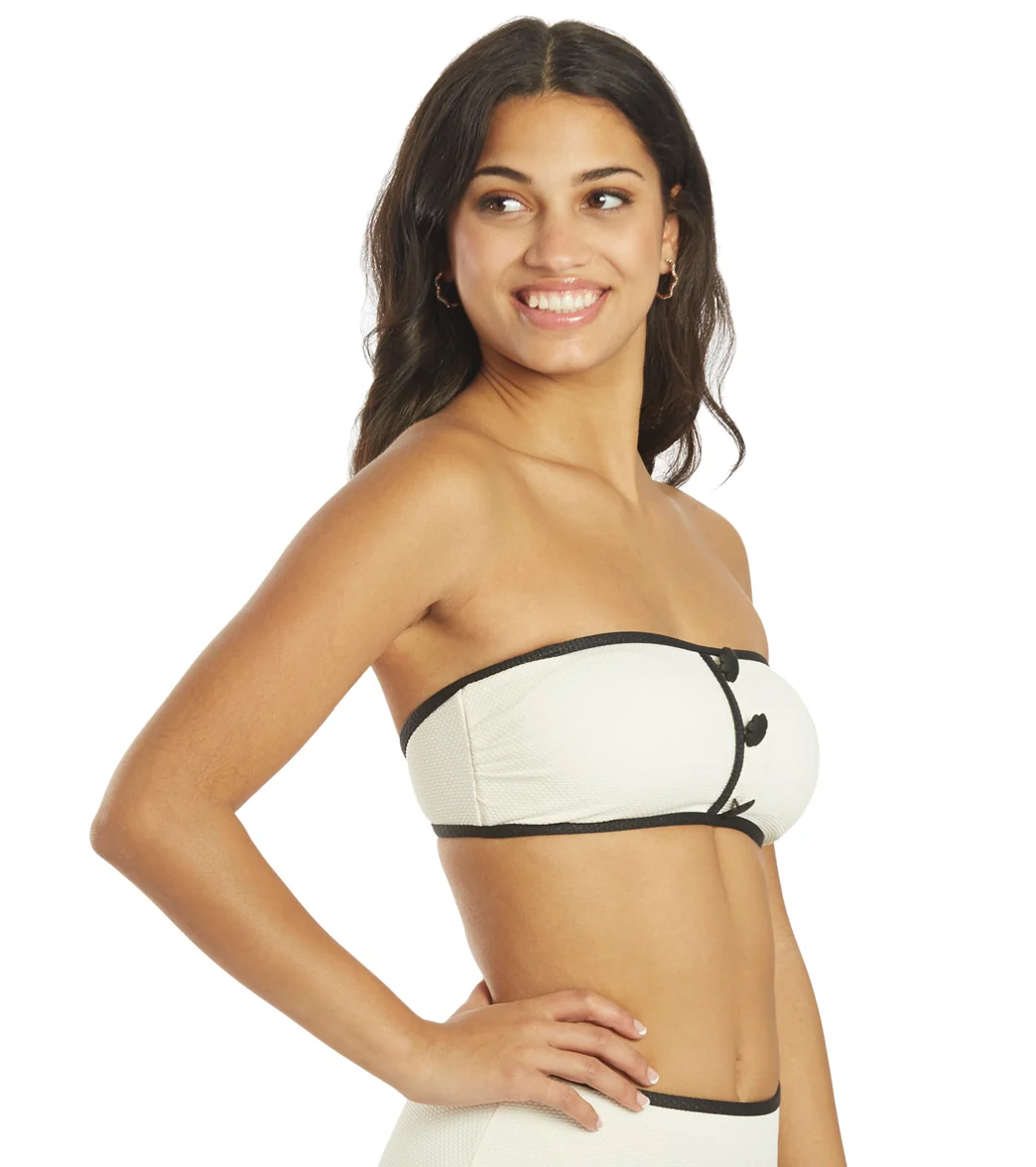 Kate Spade Women's Pique Texture Contrast Bandeau Bikini Top - Image 2
