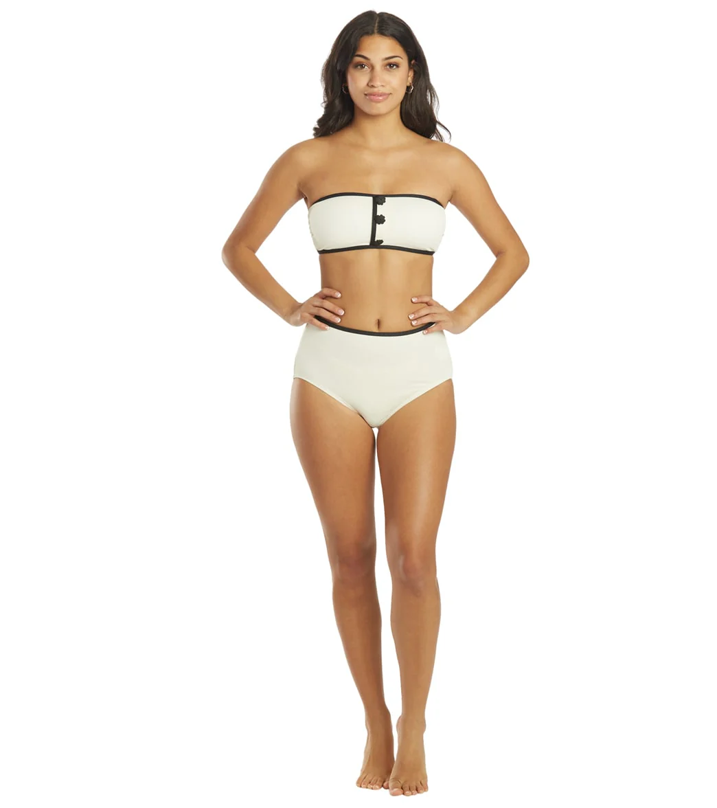 Kate Spade Women's Pique Texture Contrast Bandeau Bikini Top - Image 4