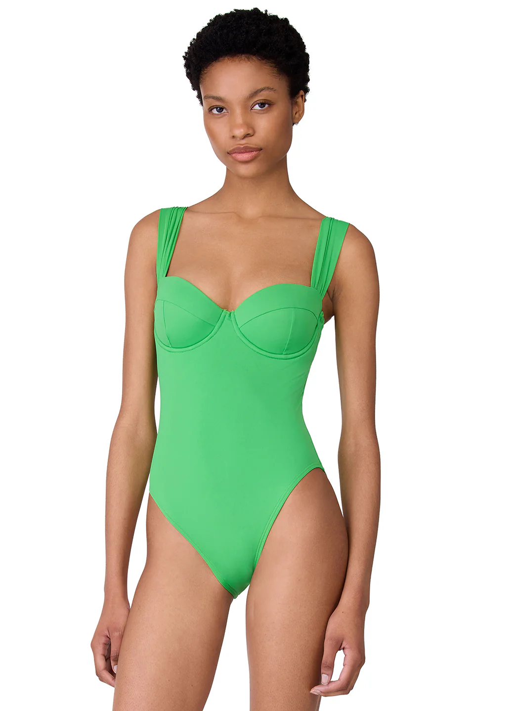 Kate Spade Women's Solid Shirred One Piece Swimsuit - Image 3
