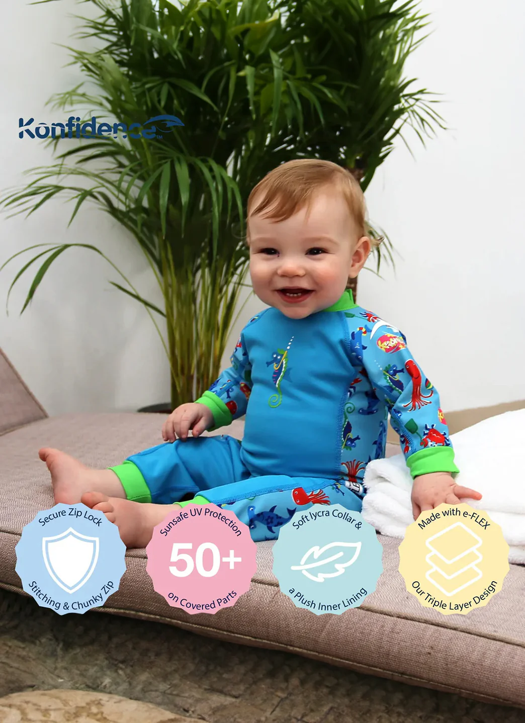 Konfidence Splashy Sunsuit Made With e-Flex™ (Baby) - Image 39