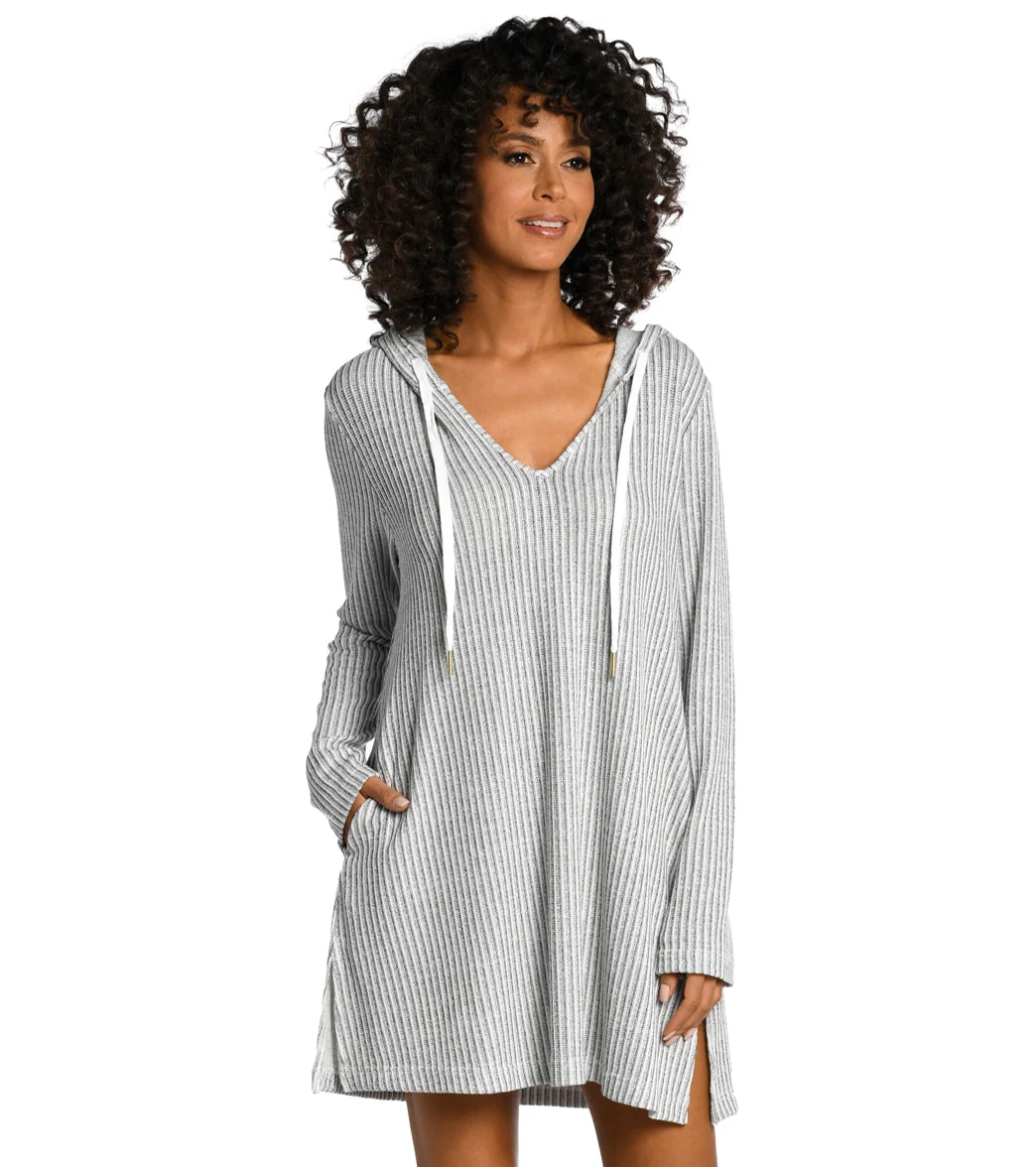 La Blanca Women's Breezy Stripe Hooded Cover Up Tunic