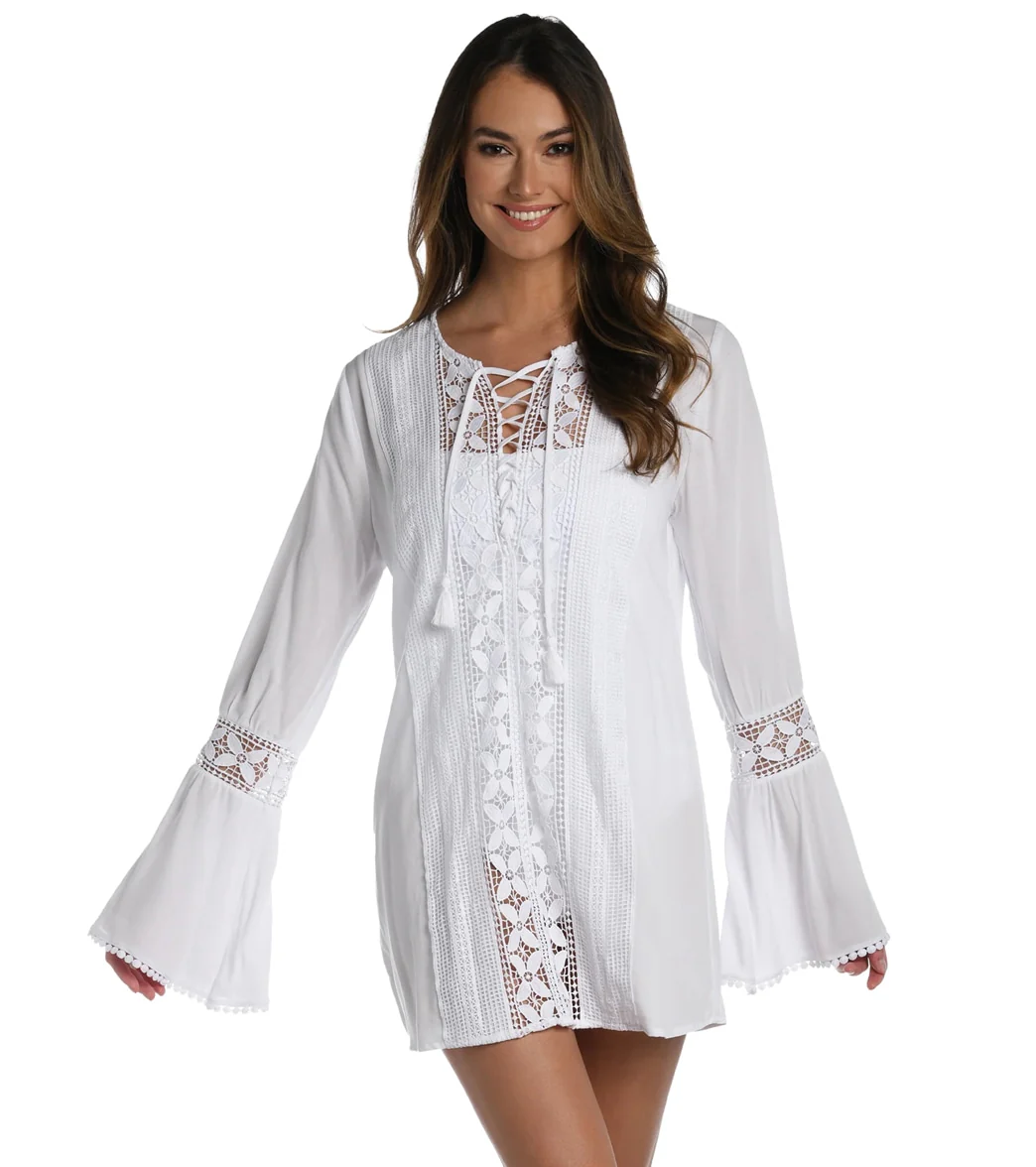La Blanca Women's Coastal Covers Lace Up Cover Up Tunic - Image 9