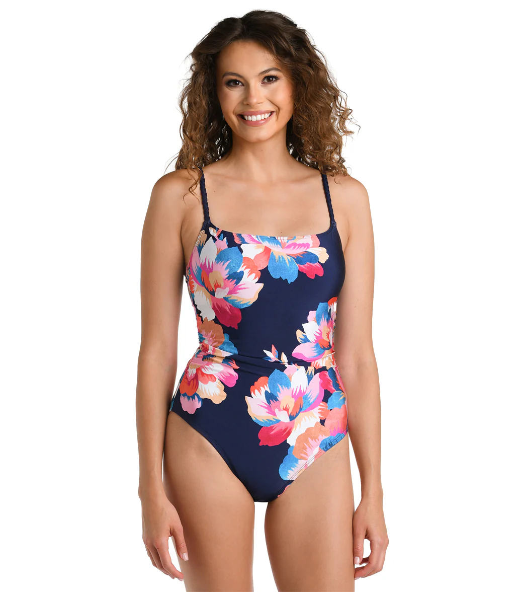 La Blanca Women's Denim Bouquet Lingerie Tank One Piece Swimsuit - Image 8