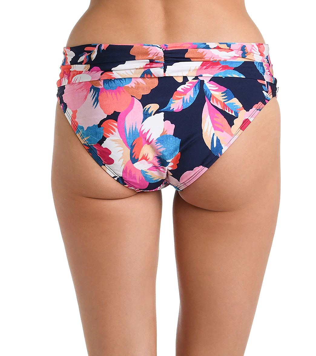 La Blanca Women's Denim Bouquet Shirred Band Hipster Bikini Bottom - Image 3