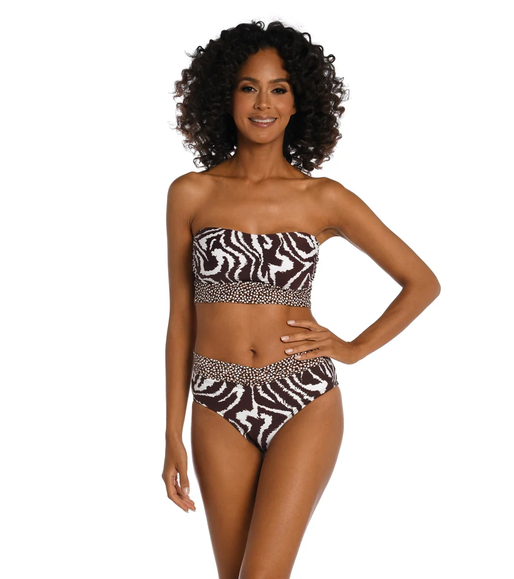La Blanca Women's Fierce Lines Bandeau Midkini Bikini Top - Image 3