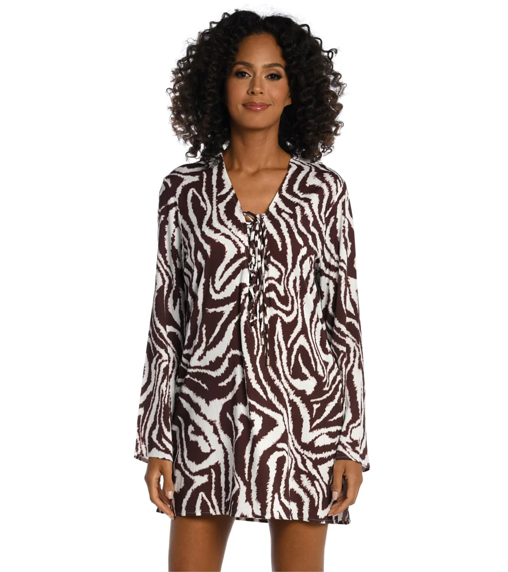 La Blanca Women's Fierce Lines Lace Up Cover Up Tunic - Image 5