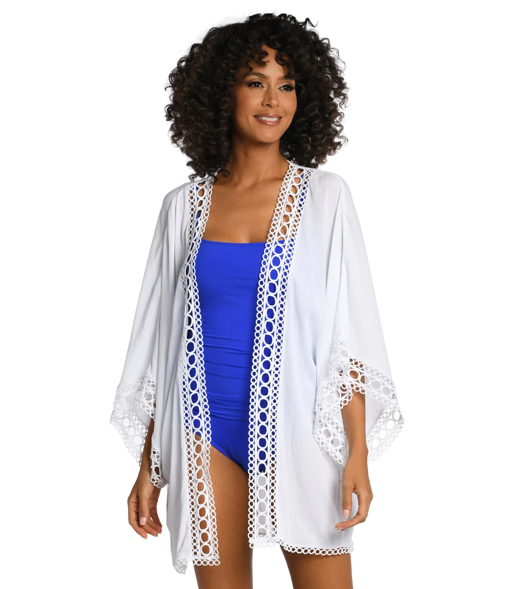 La Blanca Women's Illusion Covers Kimono - Image 6
