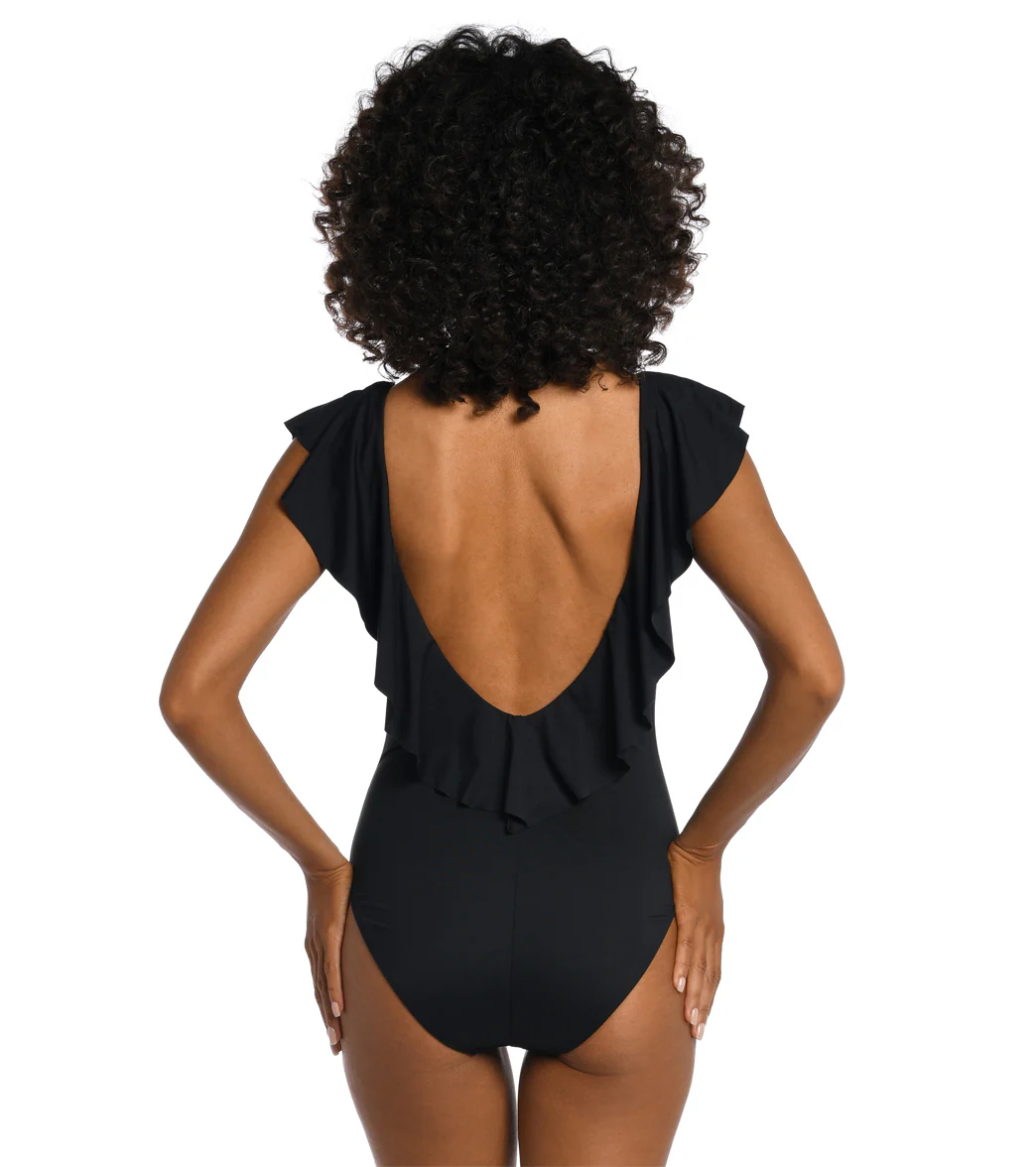 La Blanca Women's Island Goddess Ruffle Plunge One Piece Swimsuit - Image 6