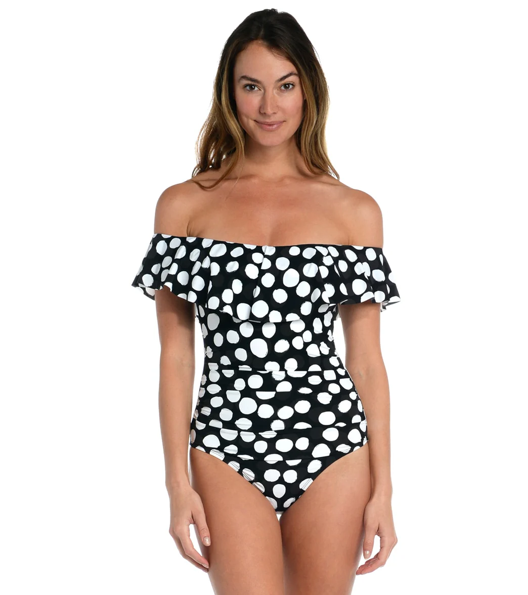 La Blanca Women's Mod For Dott Off The Shoulder Ruffle One Piece Swimsuit - Image 5