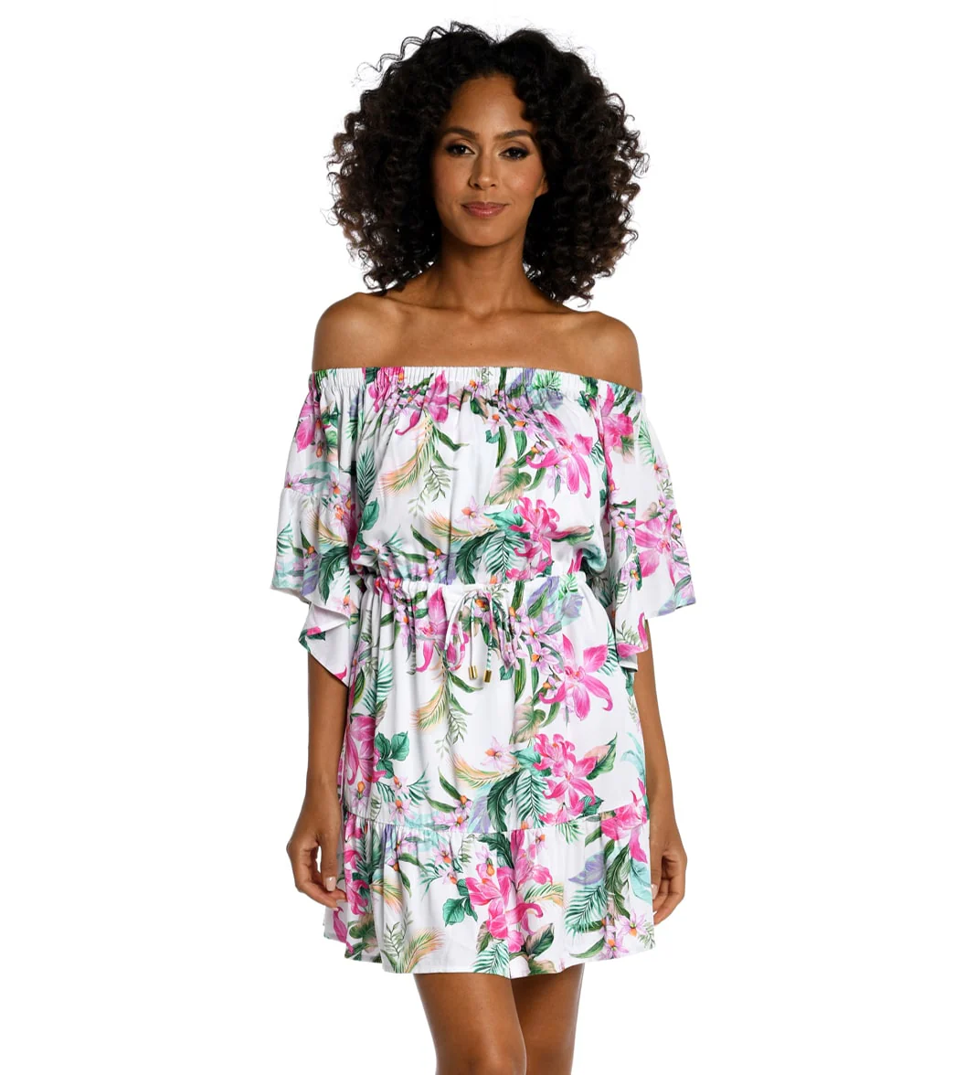 La Blanca Women's Mystic Palms Off The Shoulder Dress - Image 8