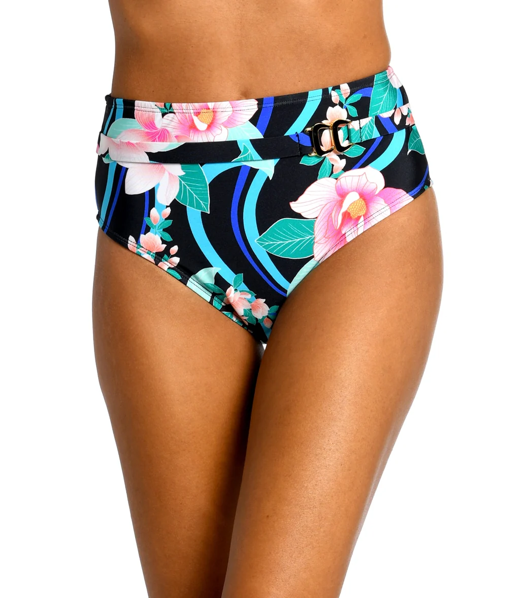 La Blanca Women's Nightfall Blooms Belted High Waist Bikini Bottom - Image 2