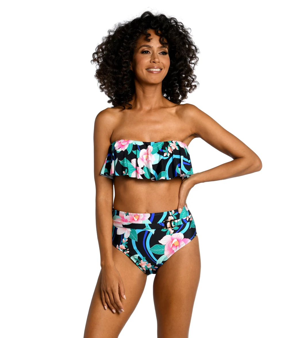 La Blanca Women's Nightfall Blooms Belted High Waist Bikini Bottom - Image 4
