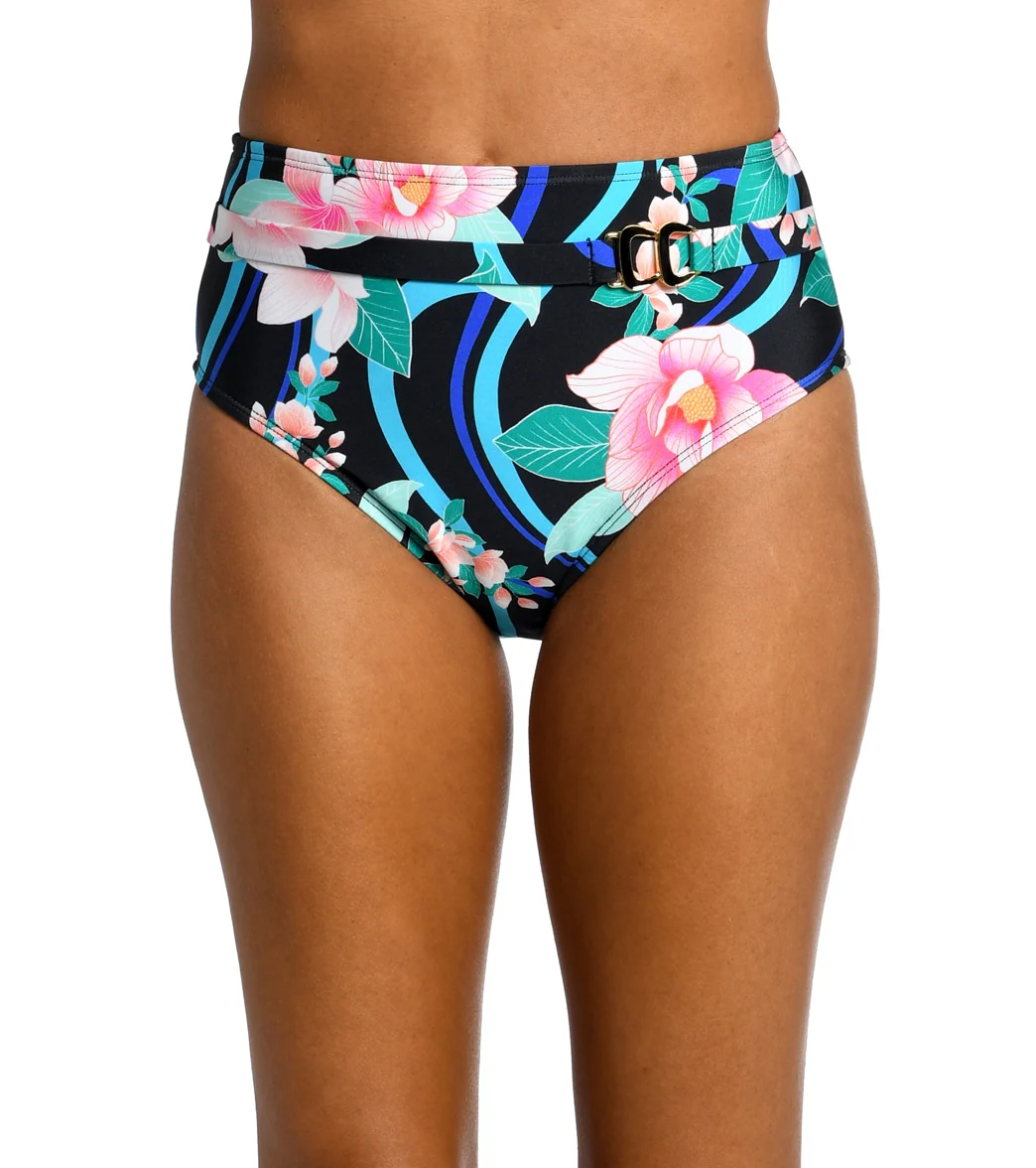 La Blanca Women's Nightfall Blooms Belted High Waist Bikini Bottom - Image 7