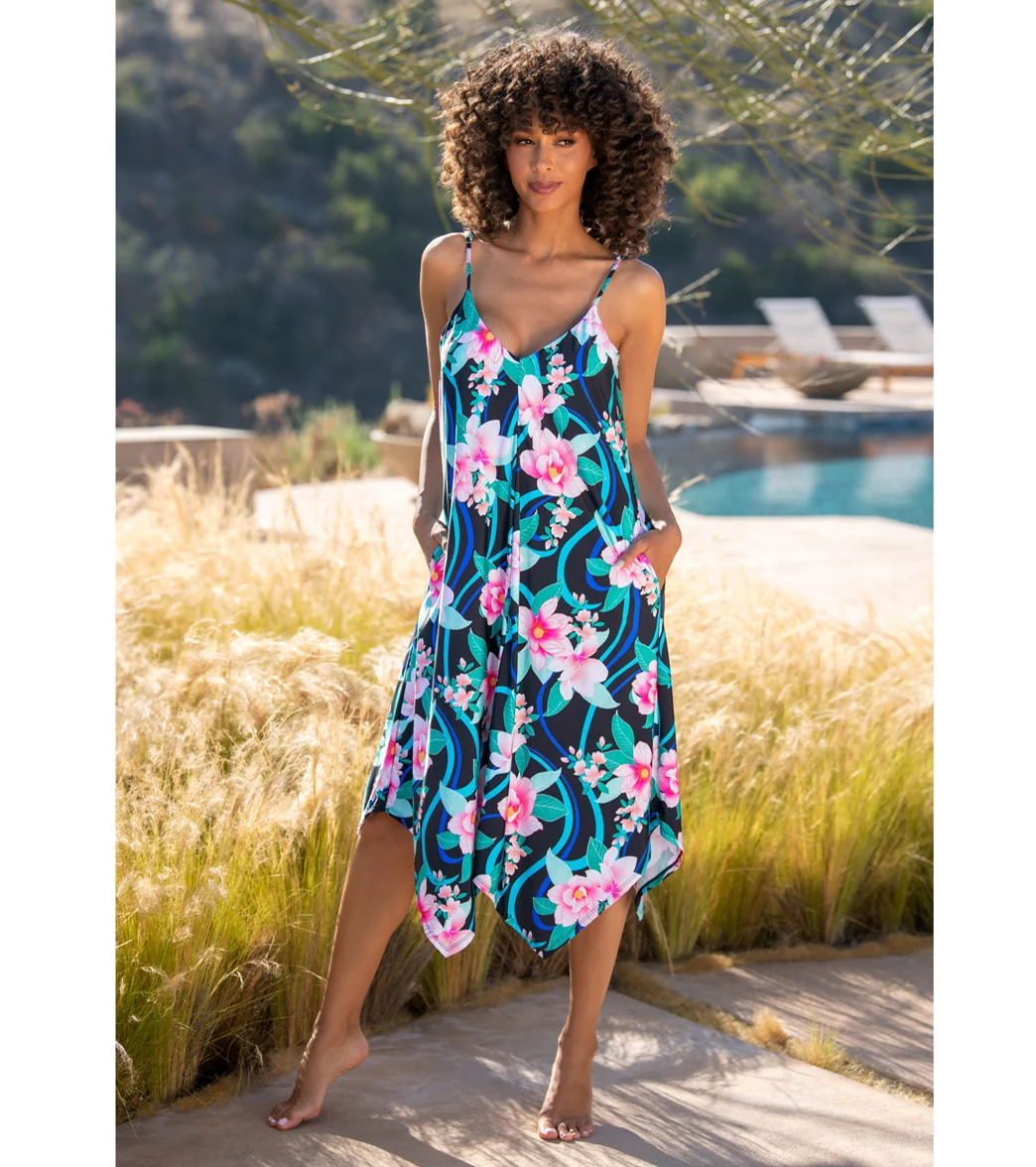 La Blanca Women's Nightfall Blooms Tank Cover Up Dress - Image 4