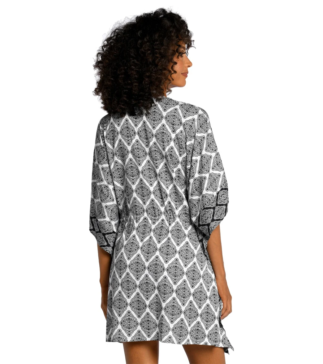 La Blanca Women's Oasis Tile Front Tie Kimono - Image 2