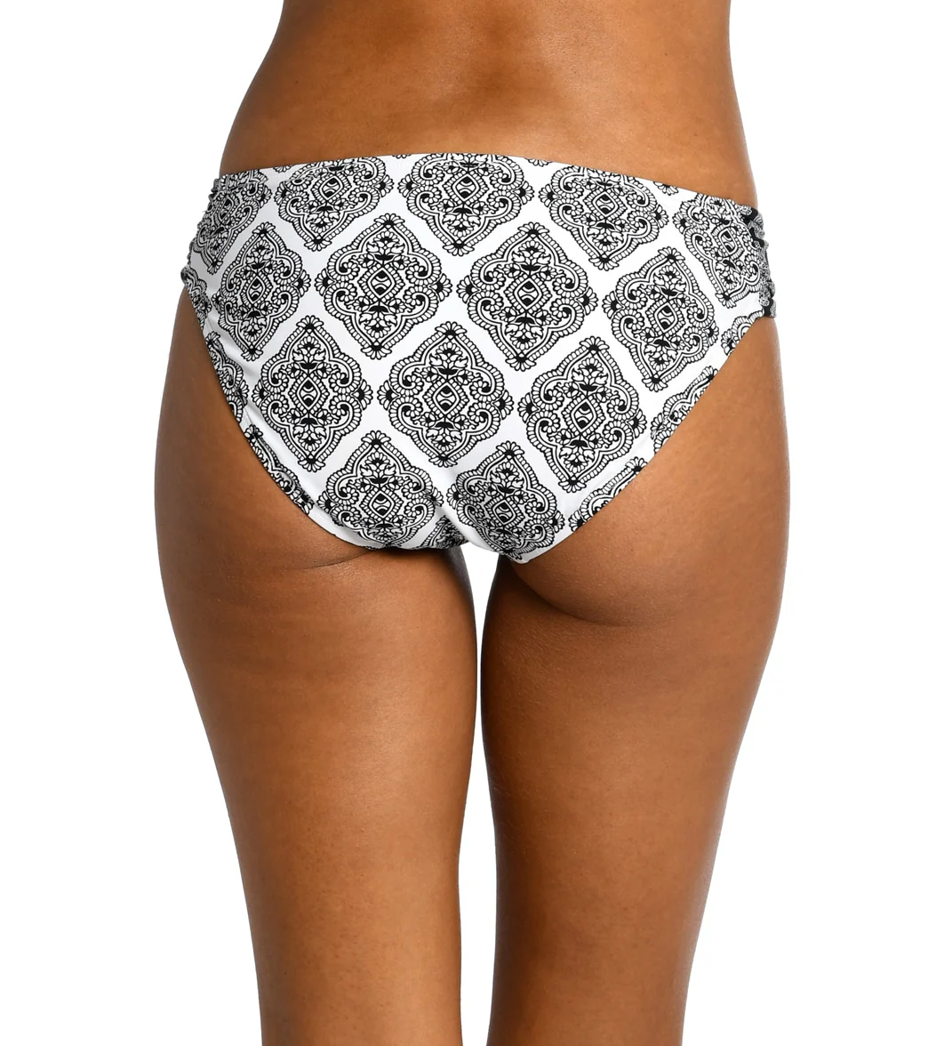 La Blanca Women's Oasis Tile Side Shirred Hipster Bikini Bottom - Image 2