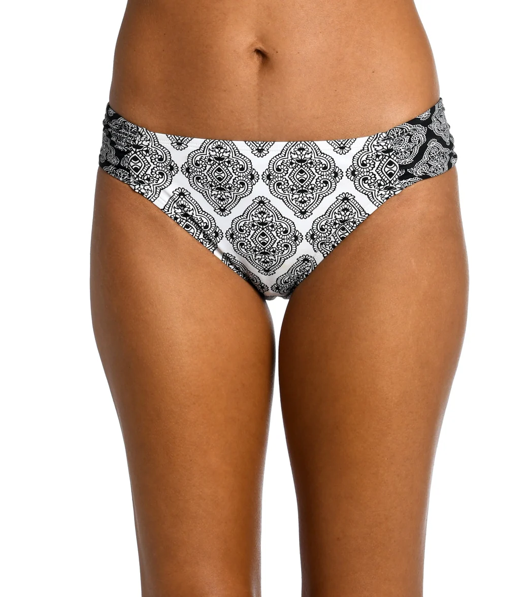 La Blanca Women's Oasis Tile Side Shirred Hipster Bikini Bottom - Image 6