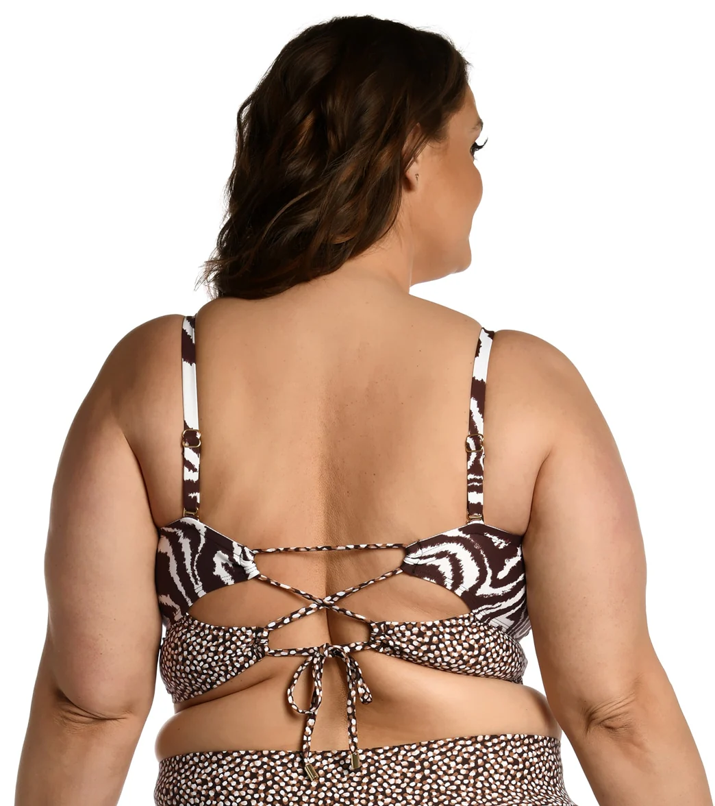 La Blanca Women's Plus Fierce Lines Bandeau Midkini Bikini Top - Image 2