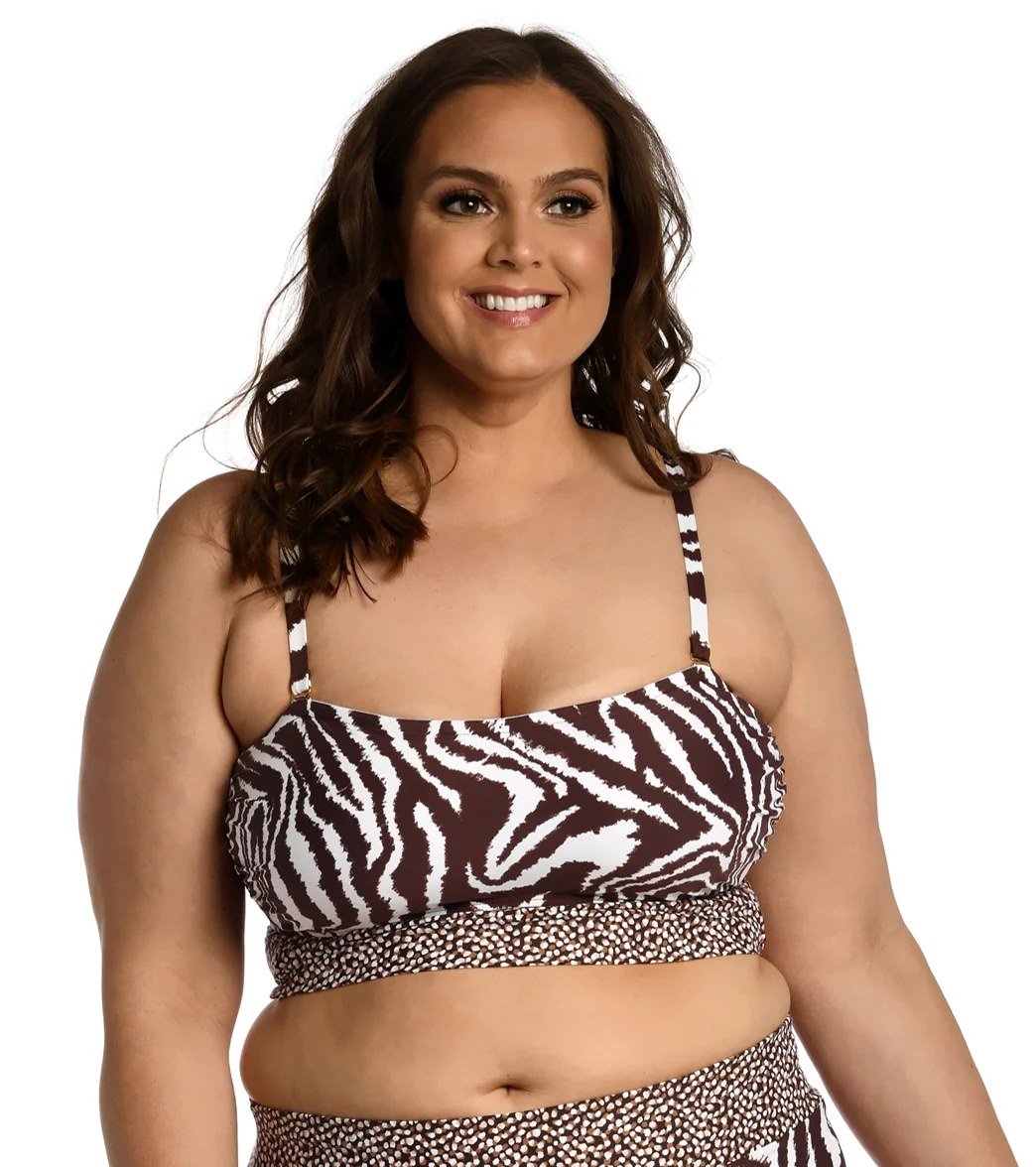 La Blanca Women's Plus Fierce Lines Bandeau Midkini Bikini Top - Image 5