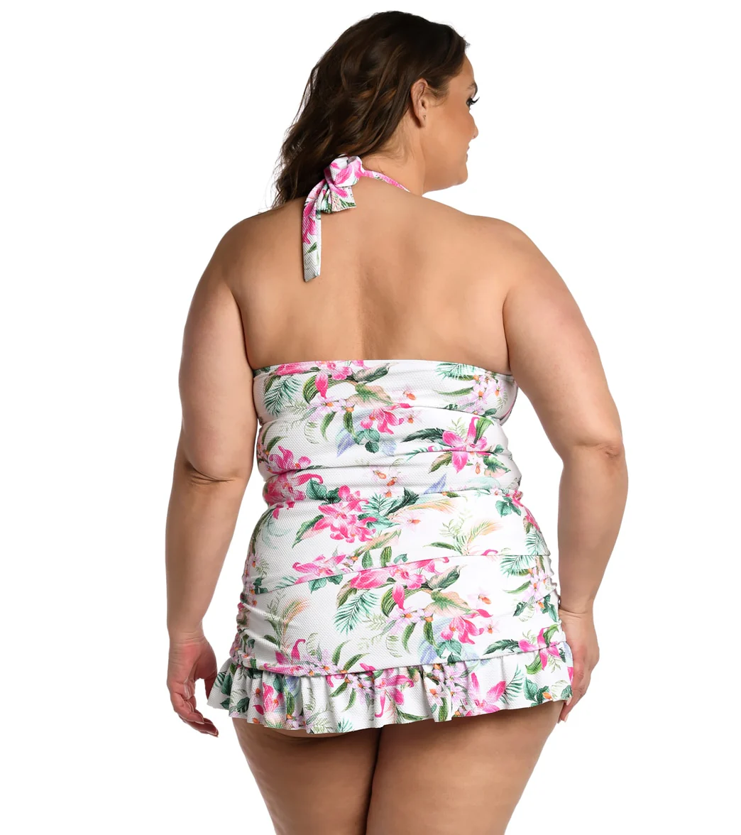 La Blanca Women's Plus Mystic Palms Halter Tankini Top - Image 2