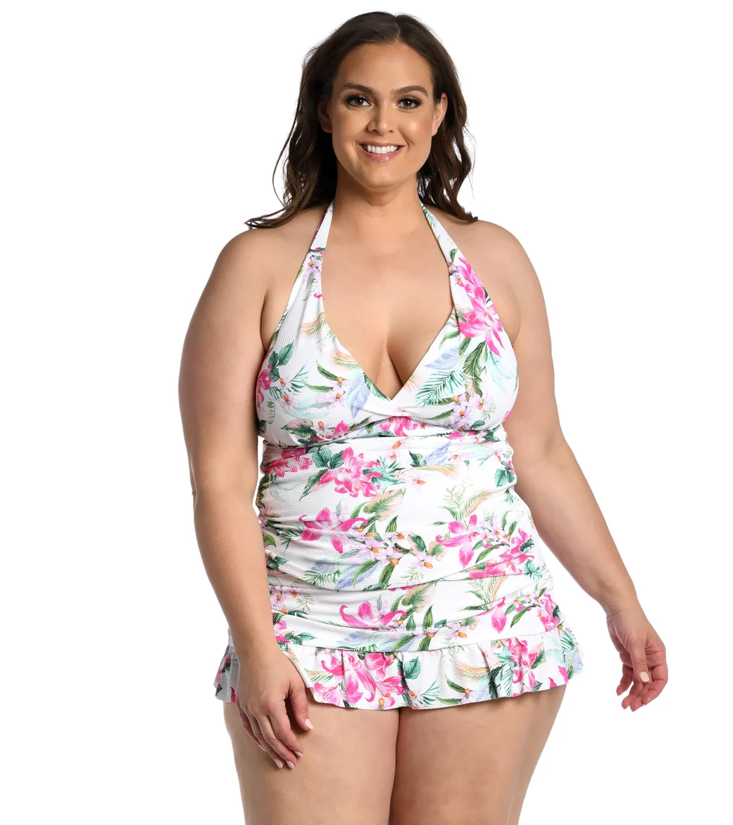 La Blanca Women's Plus Mystic Palms Halter Tankini Top - Image 5