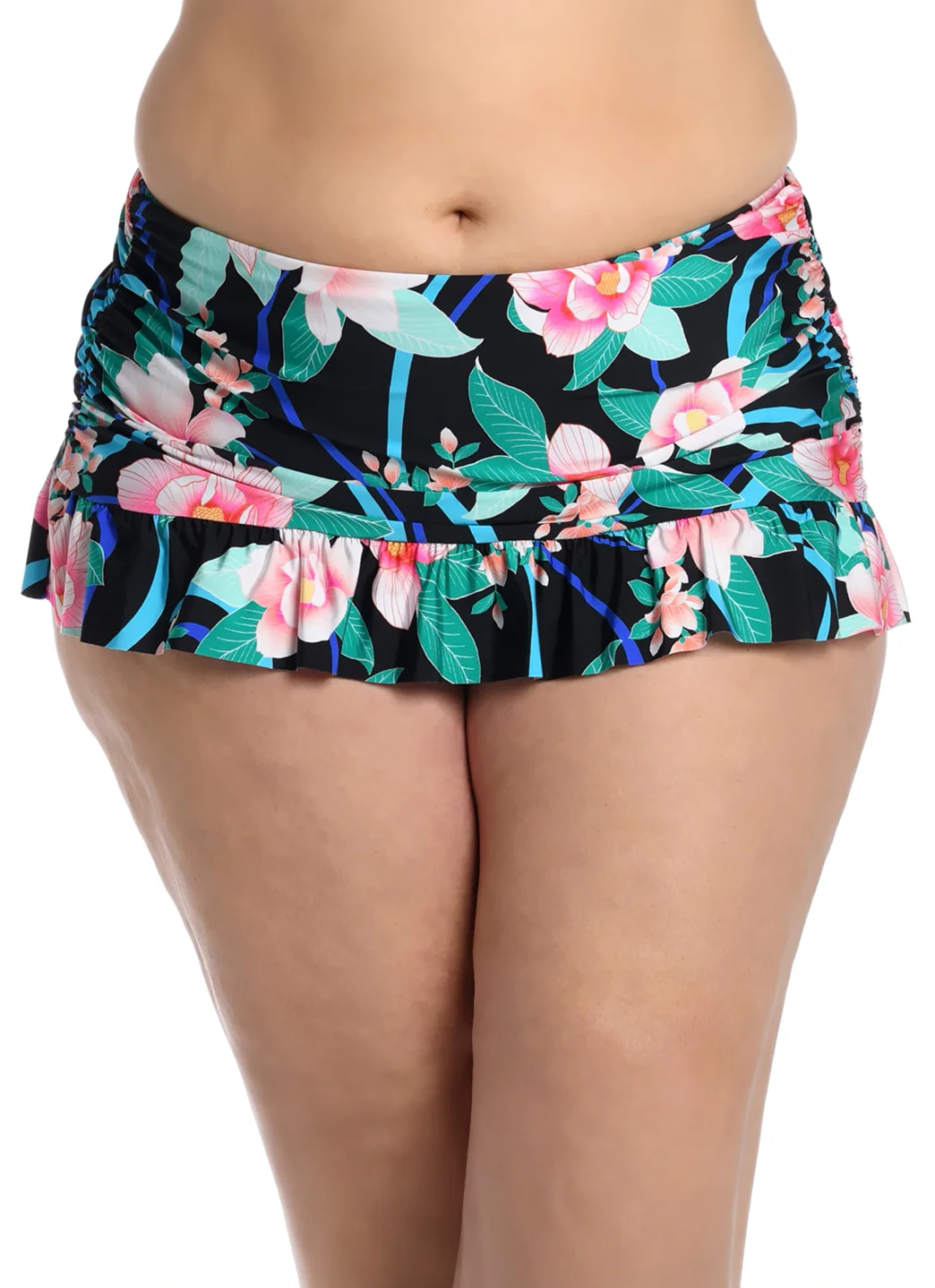 La Blanca Women's Plus Nightfall Blooms Ruffle Swim Skirt - Image 3