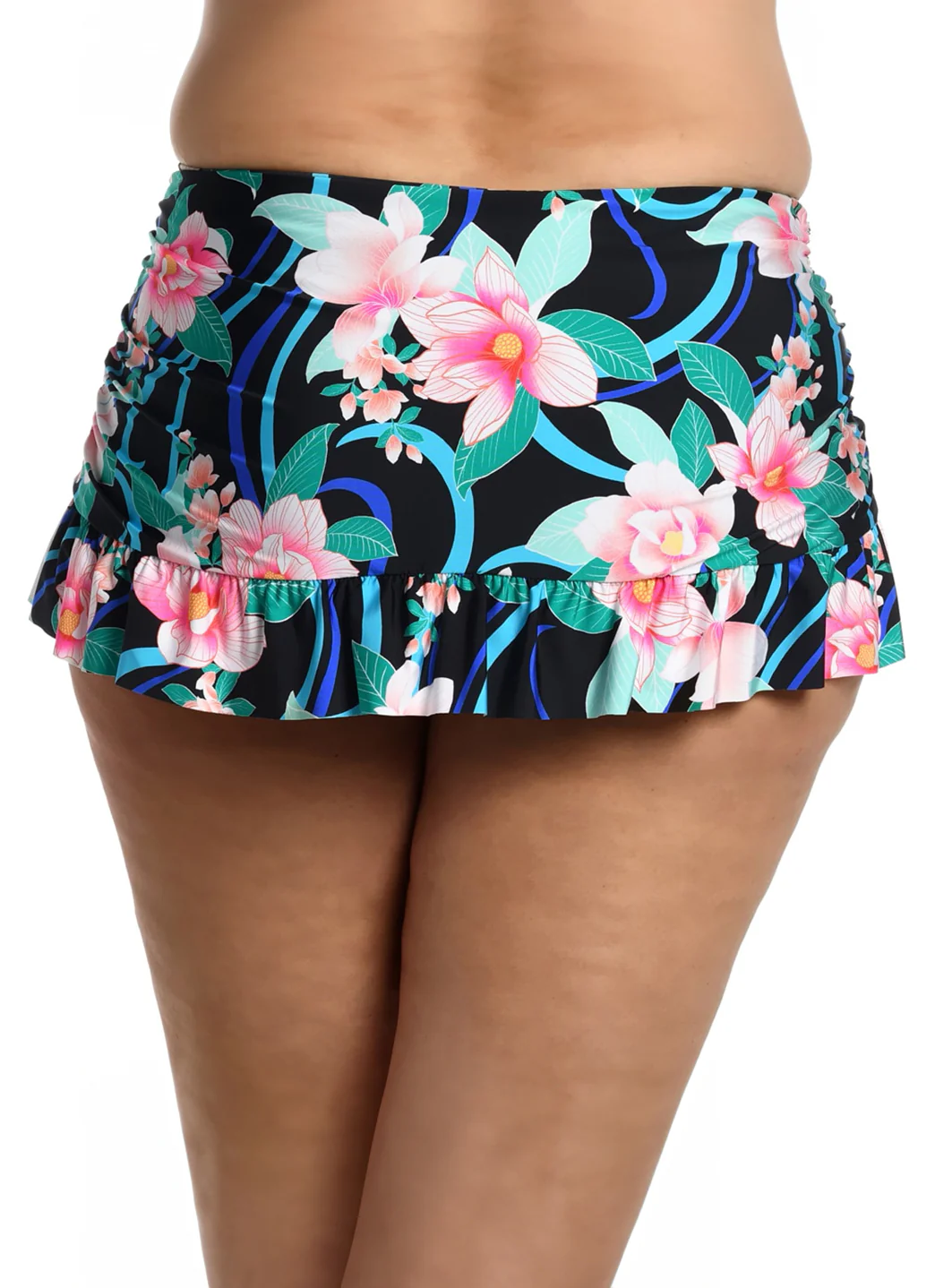 La Blanca Women's Plus Nightfall Blooms Ruffle Swim Skirt - Image 4