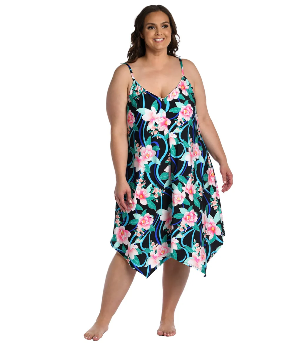 La Blanca Women's Plus Nightfall Blooms Tank Cover Up Dress - Image 2