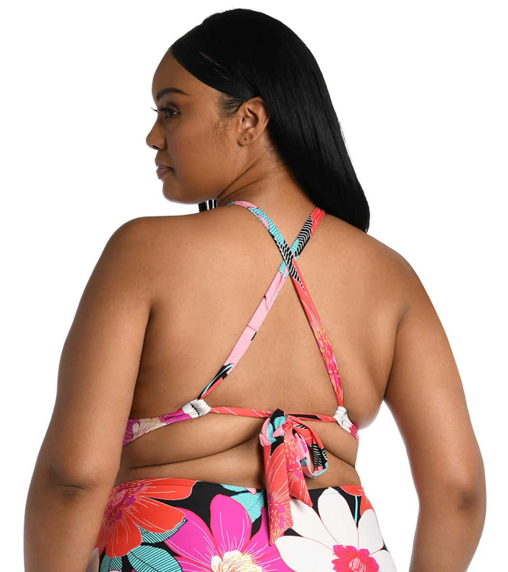 La Blanca Women's Plus Size In Full Bloom High Neck Tankini Top - Image 2