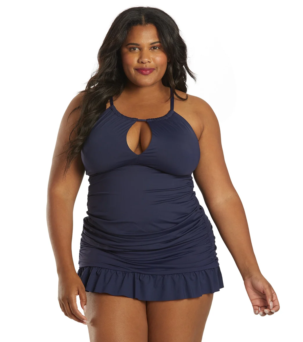La Blanca Women's Plus Size Island Goddess Keyhole Tankini Top - Image 8