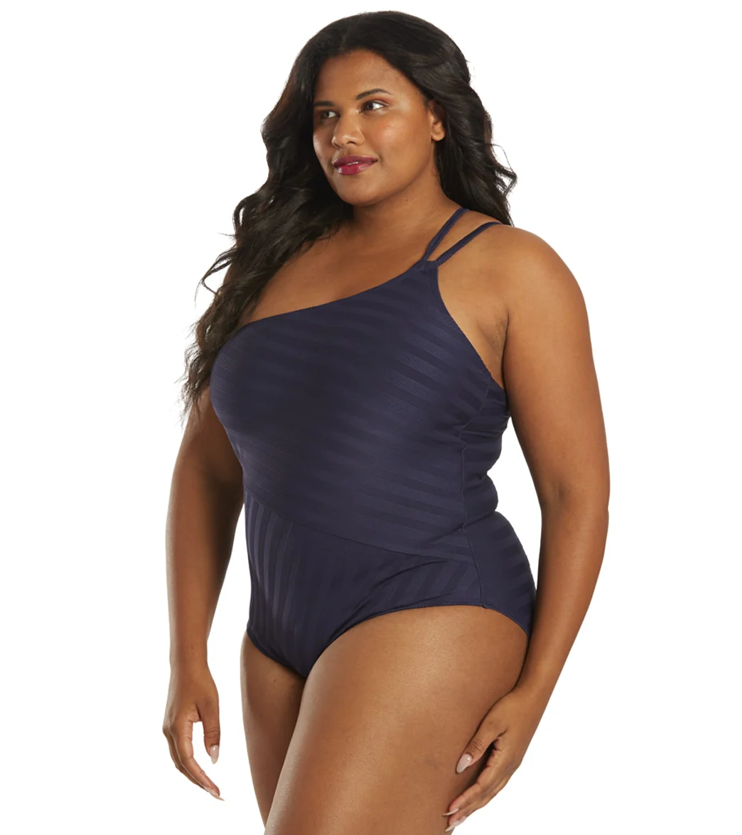 La Blanca Women's Plus Size Linea Costa One Shoulder One Piece Swimsuit - Image 5