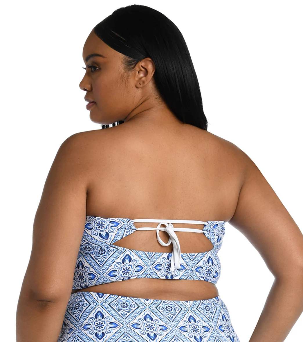 La Blanca Women's Plus Size Mediterranean Breeze Bandeau Bikini Top - Image 2