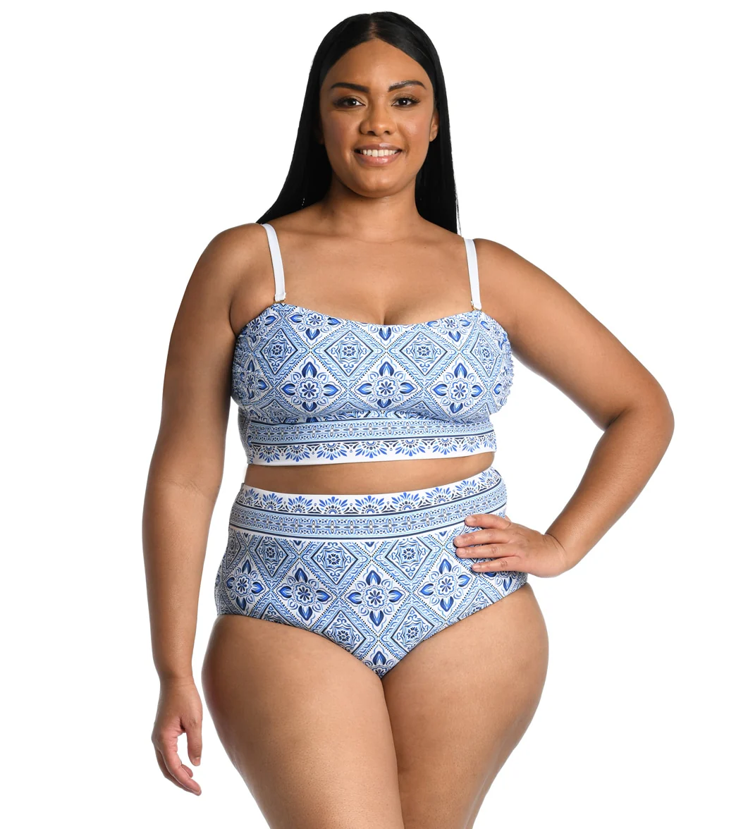 La Blanca Women's Plus Size Mediterranean Breeze Bandeau Bikini Top - Image 3