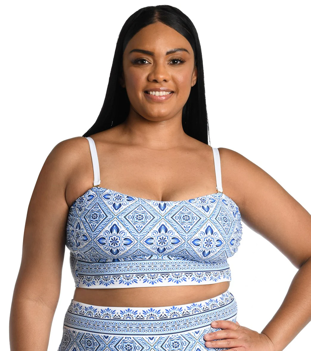 La Blanca Women's Plus Size Mediterranean Breeze Bandeau Bikini Top - Image 5
