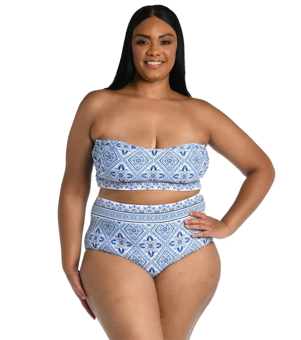 La Blanca Women's Plus Size Mediterranean Breeze High Waist Bikini Bottom - Image 3