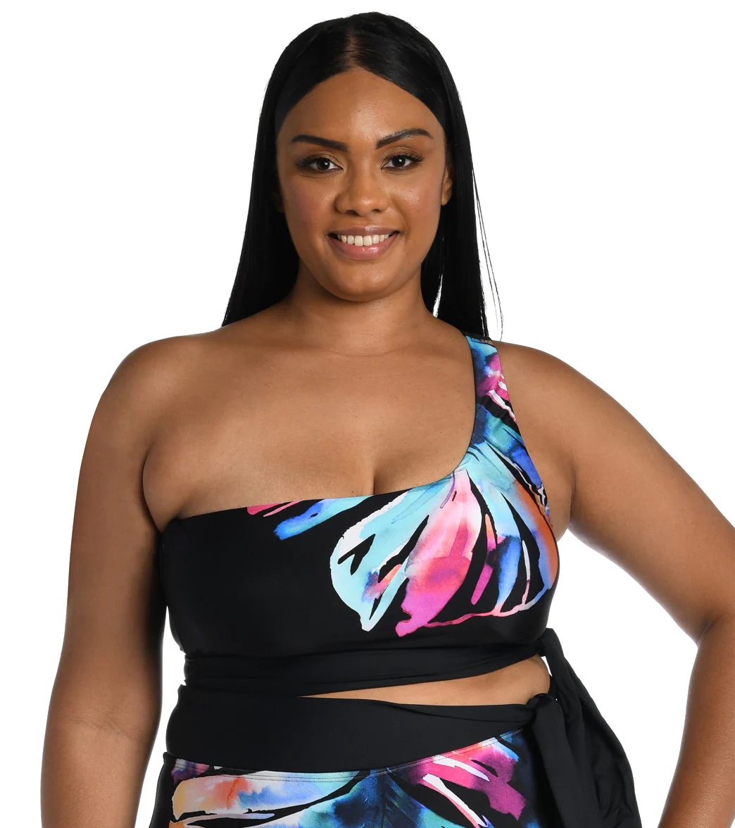 La Blanca Women's Plus Size Prism Palm Bandeau Bikini Top - Image 6
