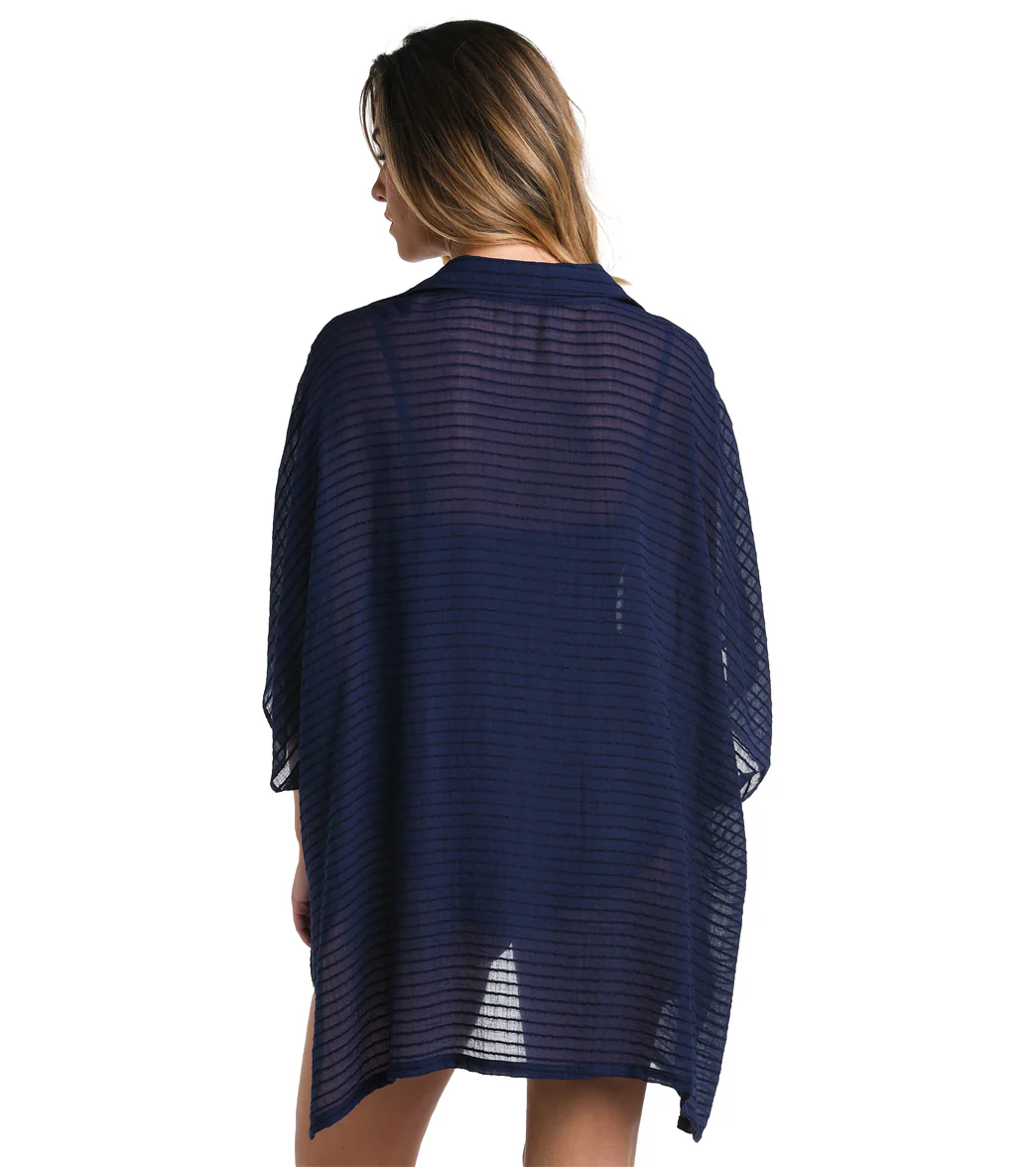 La Blanca Women's Shadow Stripe Convertible Shirtdress - Image 2